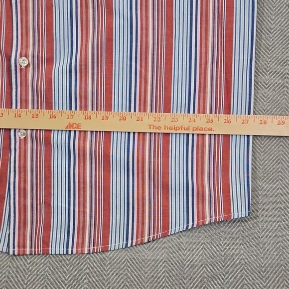 Lacoste🐊Long Sleeve Shirt Size XXL (54" Chest) Vertical Stripes 100% Cotton Y2K - Picture 8 of 13